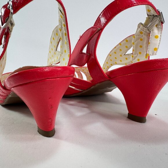 Bait Footwear Coral Pink Sling Back Peep Toe Cut Outs Heels sz 10 - Picture 6 of 11